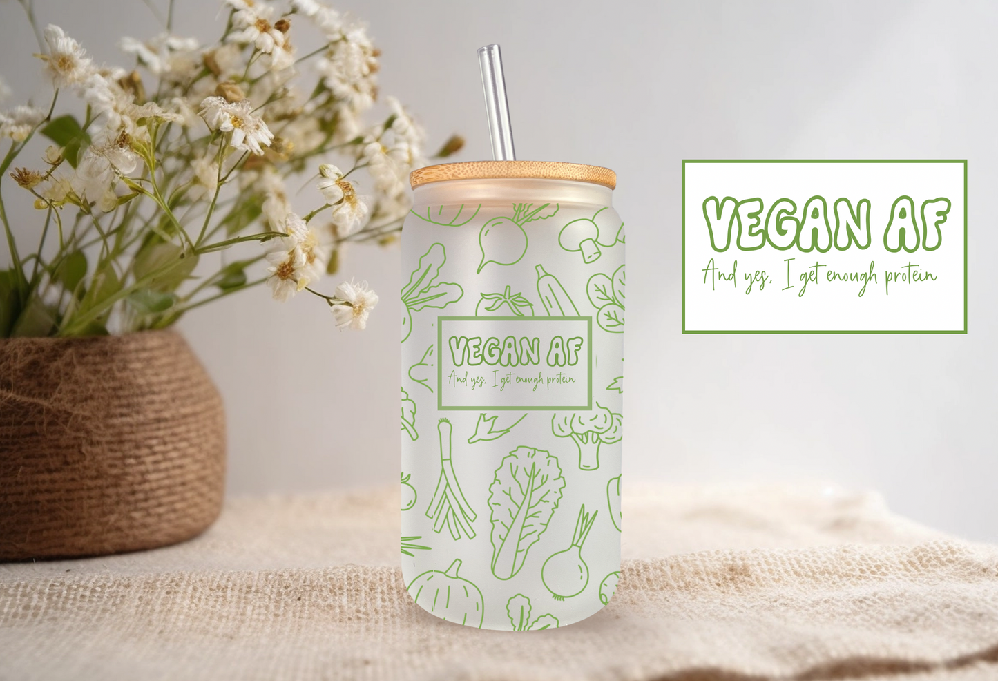 16 oz. Vegan AF Glass