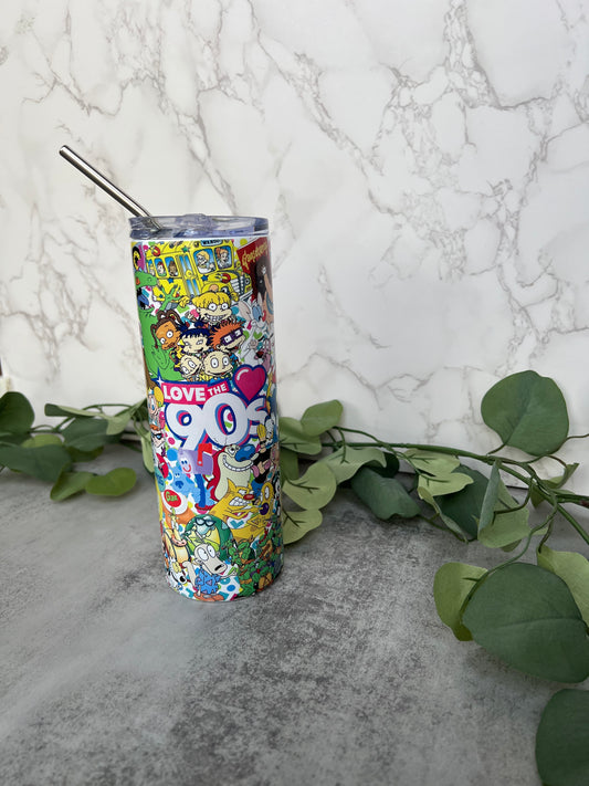 90s Cartoons 20 oz. Skinny Tumbler