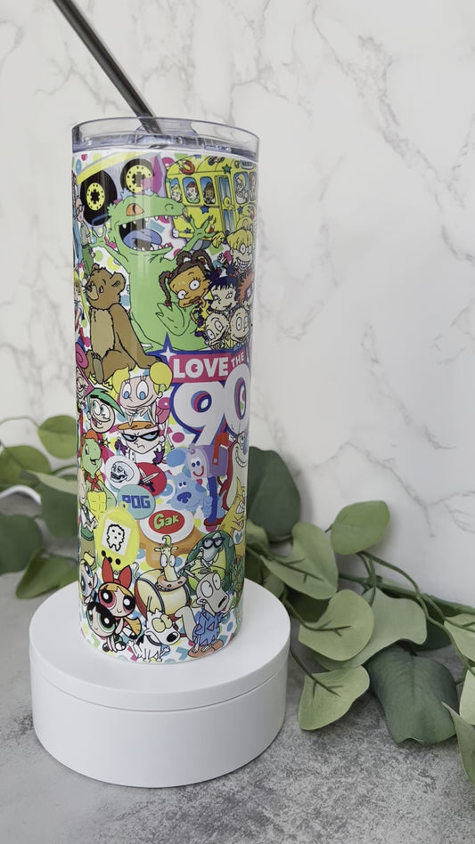 90s Cartoons 20 oz. Skinny Tumbler